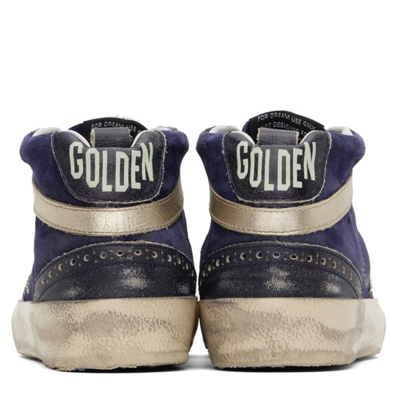 Golden Goose Mid Star Sneaker Navy Blue Gold Glitter NIB Auth - Picture 8 of 14